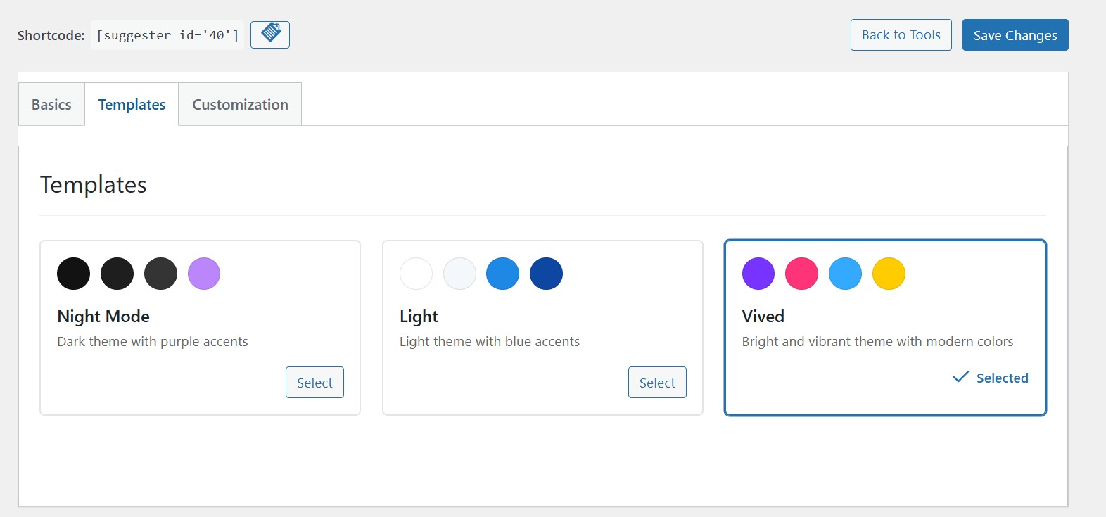 Creating a new suggestion tool