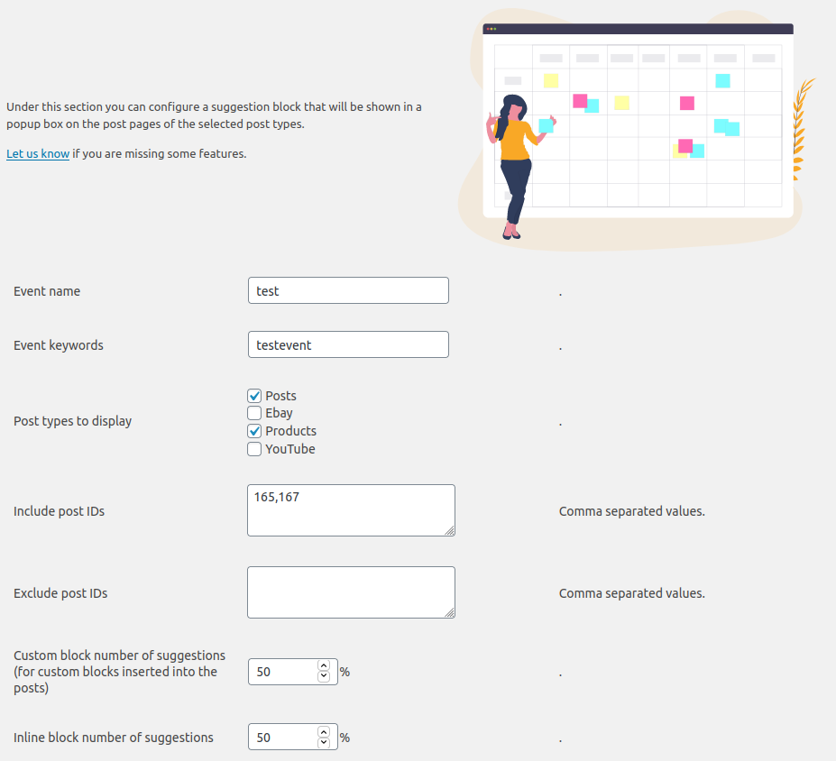 YouTube extension settings.