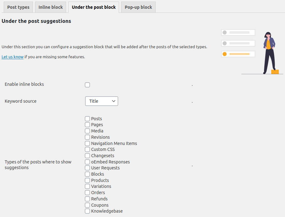 Example of recommendations blocks with eBay product and YouTube video.
