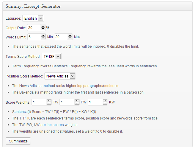 Settings Panel