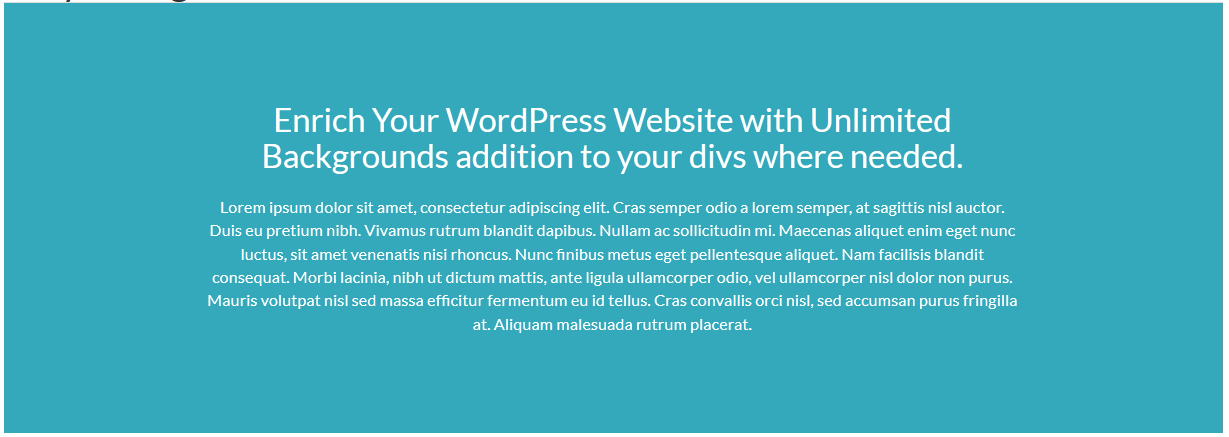 Frontend - Div with background color without overlay.