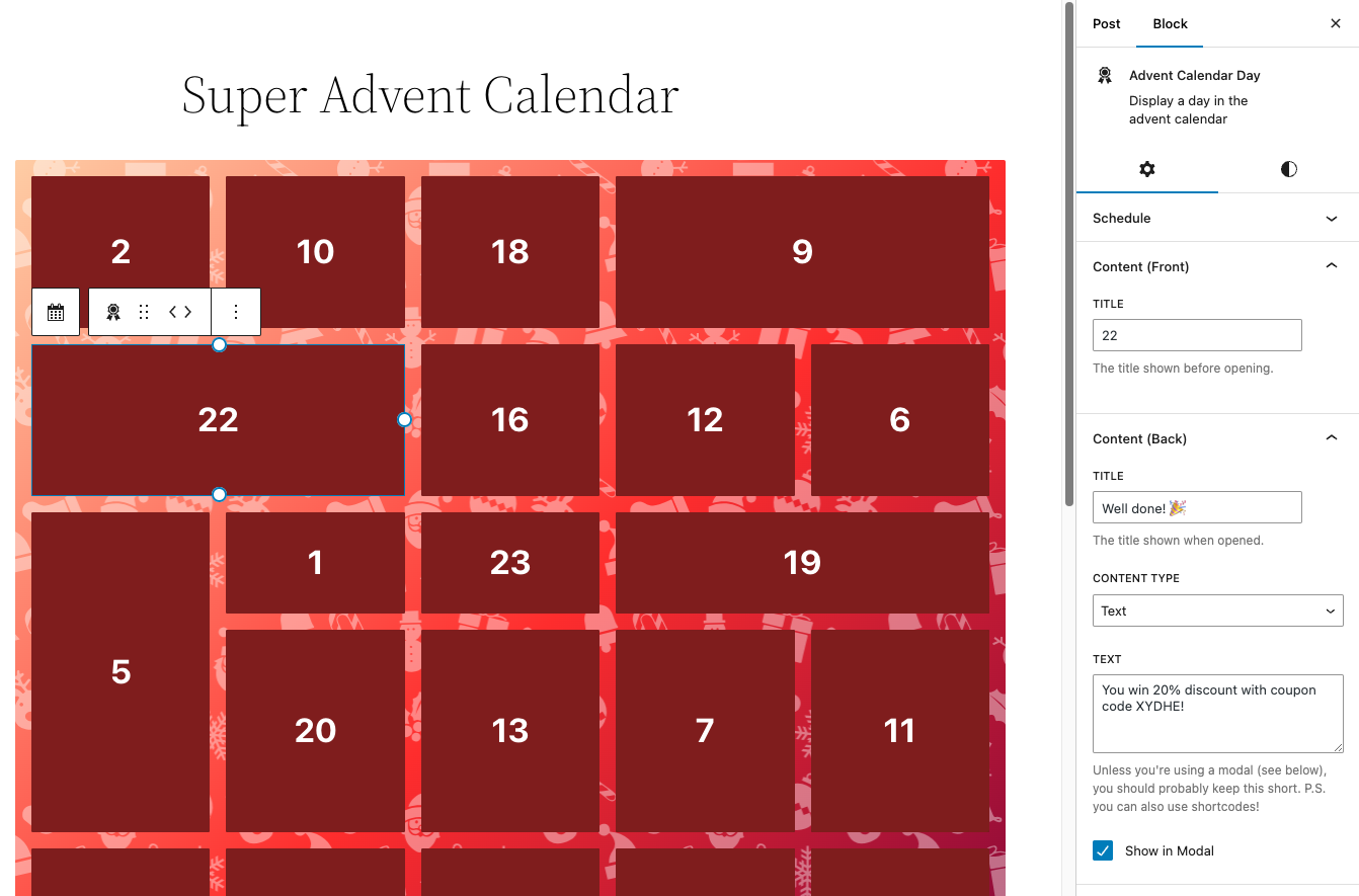 Add and schedule content to unlock at a certain date/time
