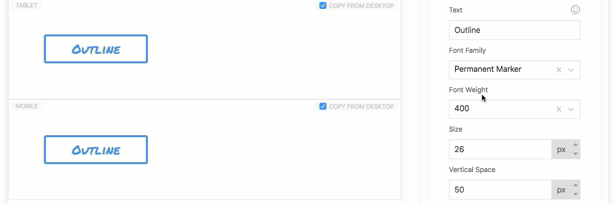 Text fonts.