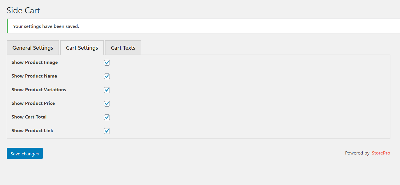 Cart Settings