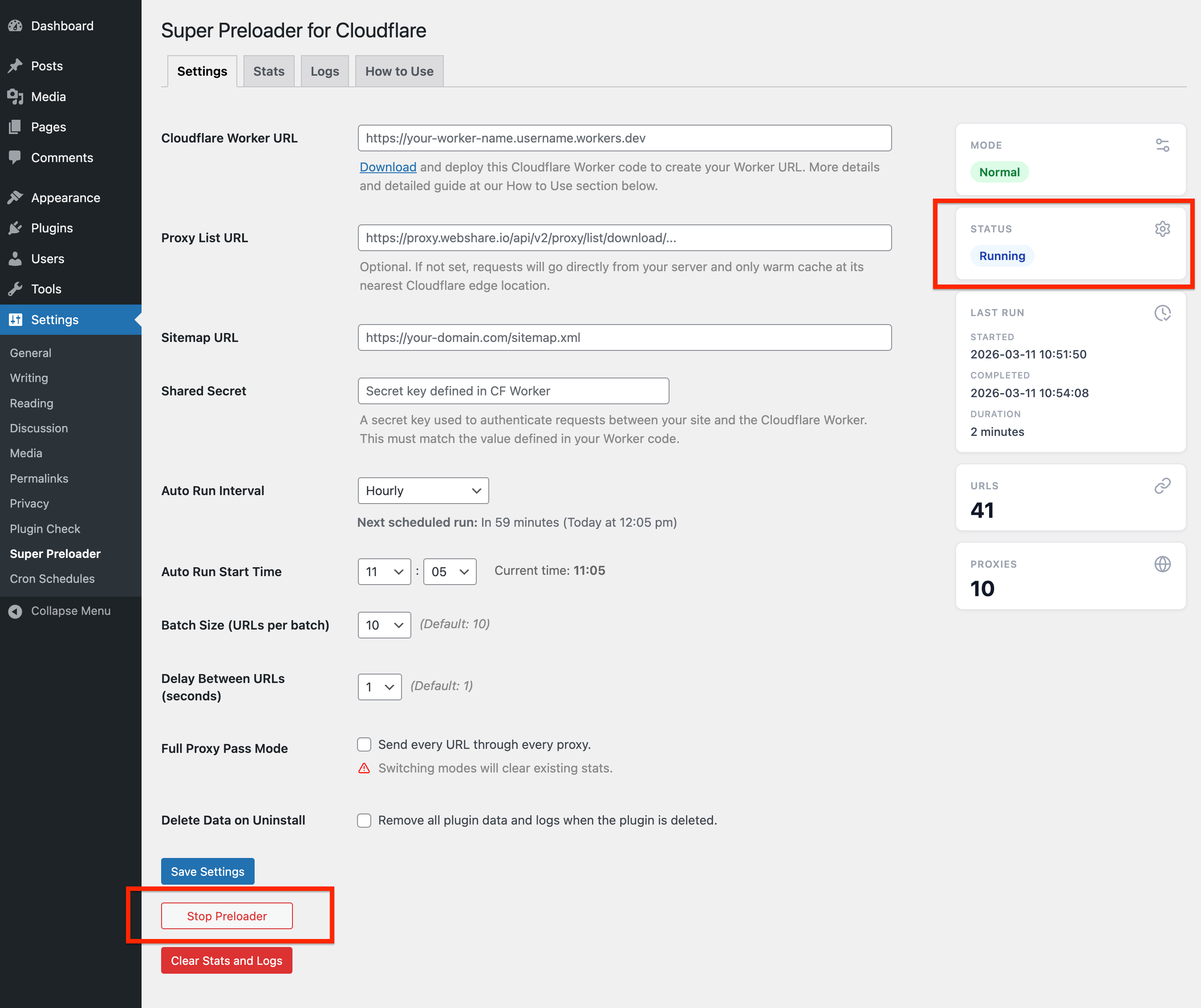 The Stats tab displays detailed information on edge locations where your URLs are cached.