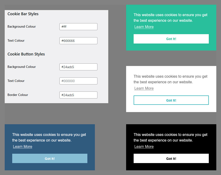 Customisable colours.