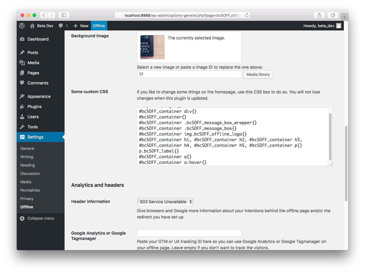 Even some custom CSS, and header information and Google Analytics/Google Tag Manager magic is possible.