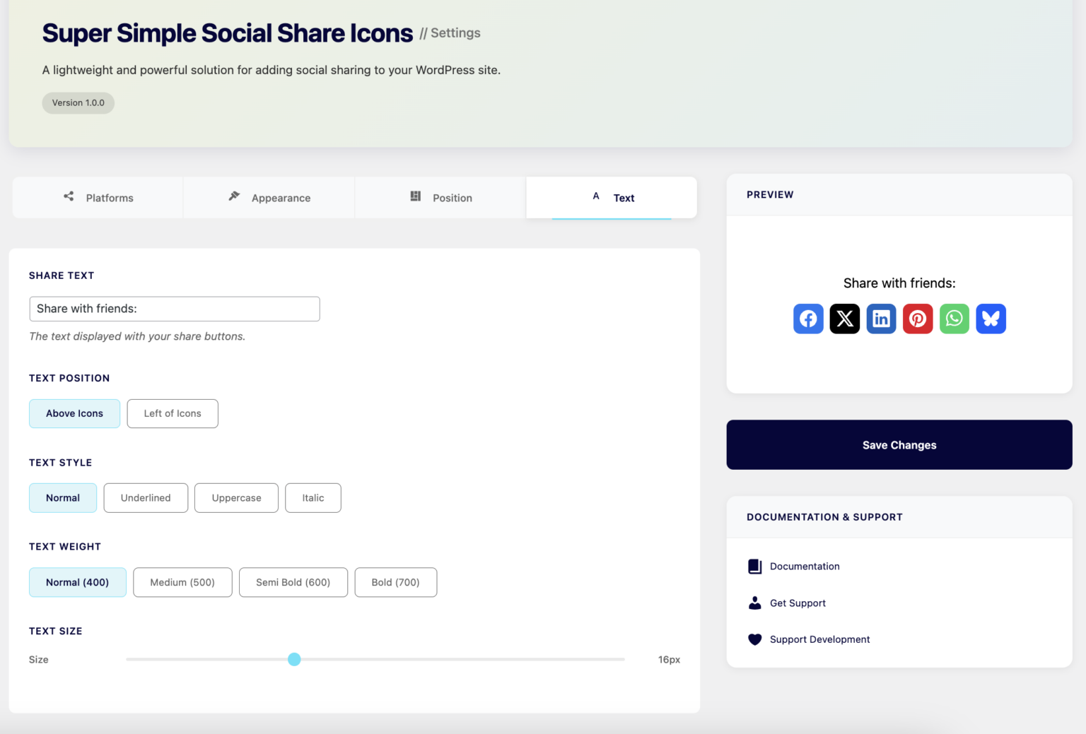 Admin Settings Interface