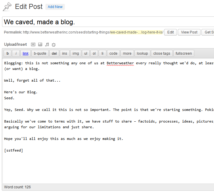 Shortcode Use in Post.