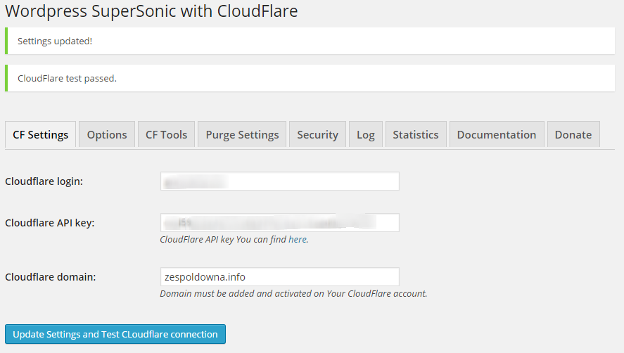 CloudFlare configuration