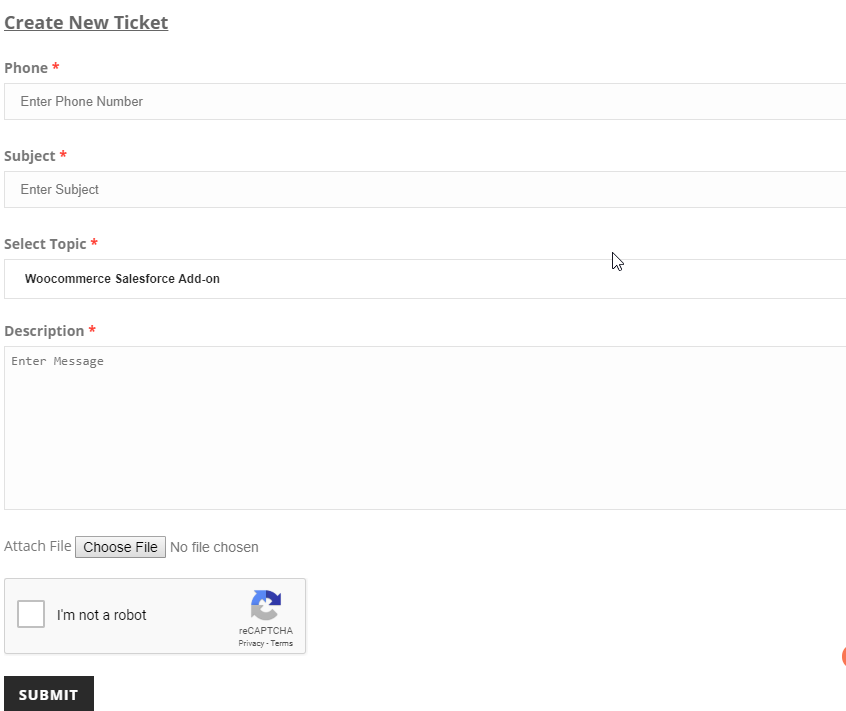 Create Ticket.