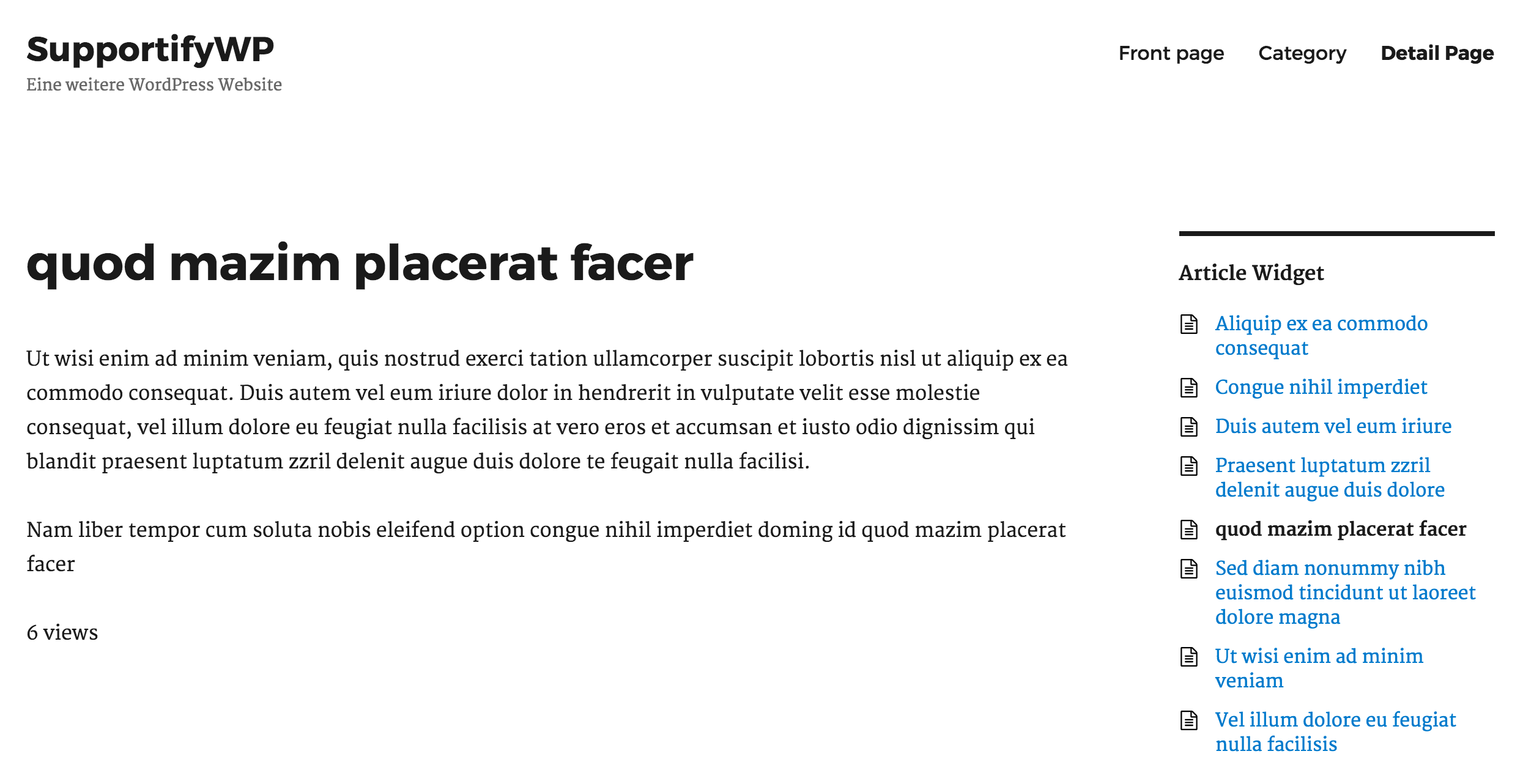Single article template