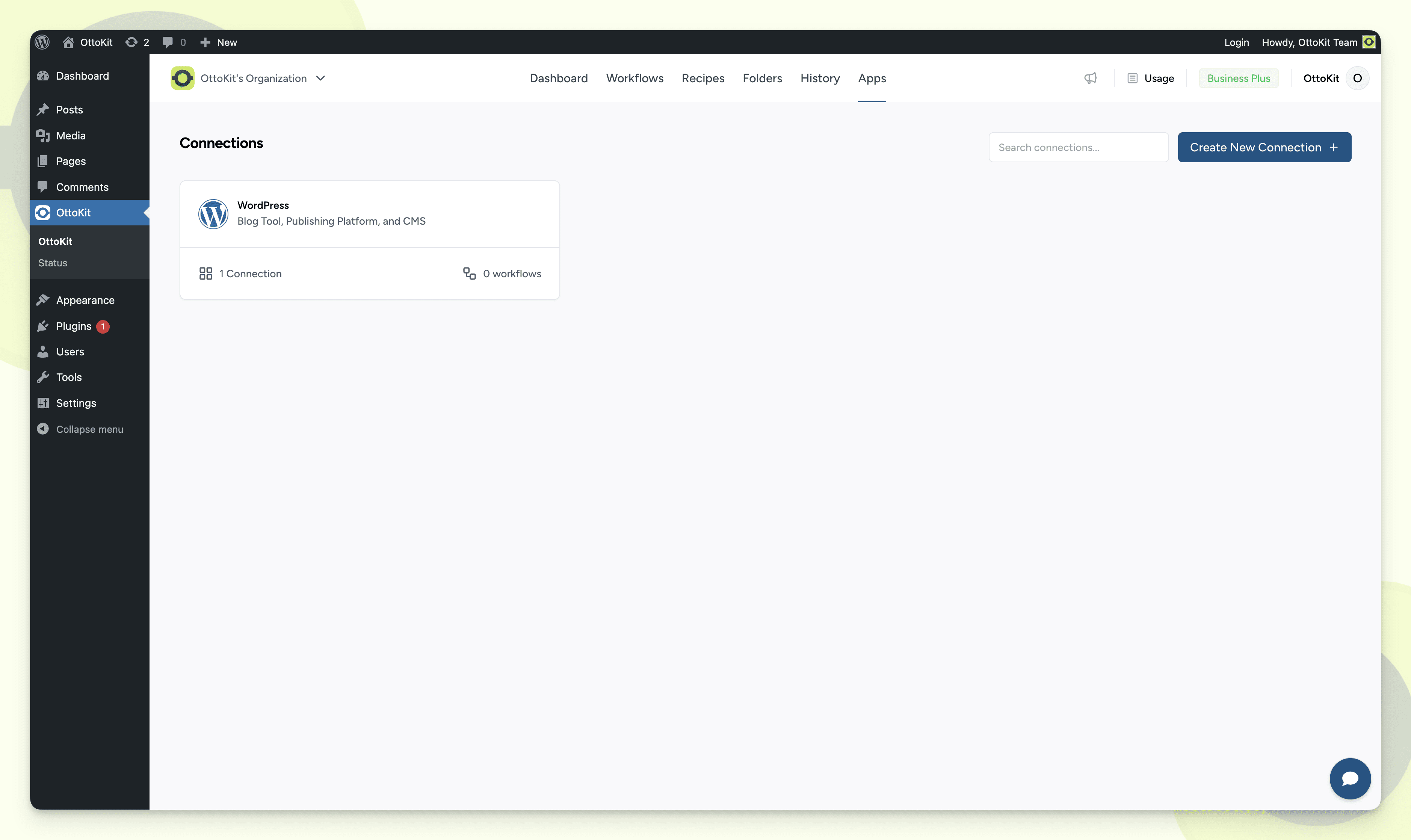 Create new connections to create your automations.