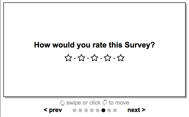 An example of a stars question. This is used for rating something on a 5 star scale.