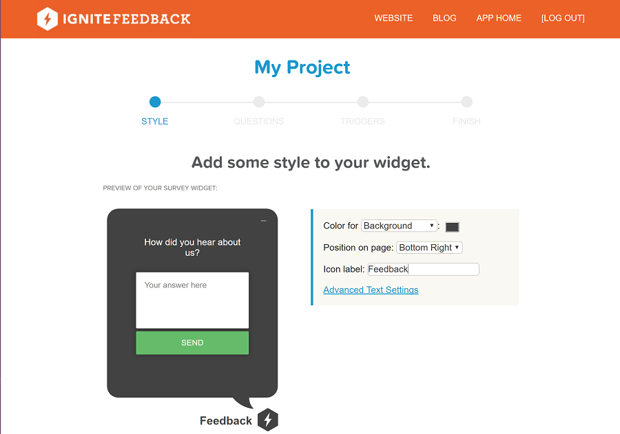 What IgniteFeedback can look like on your site.