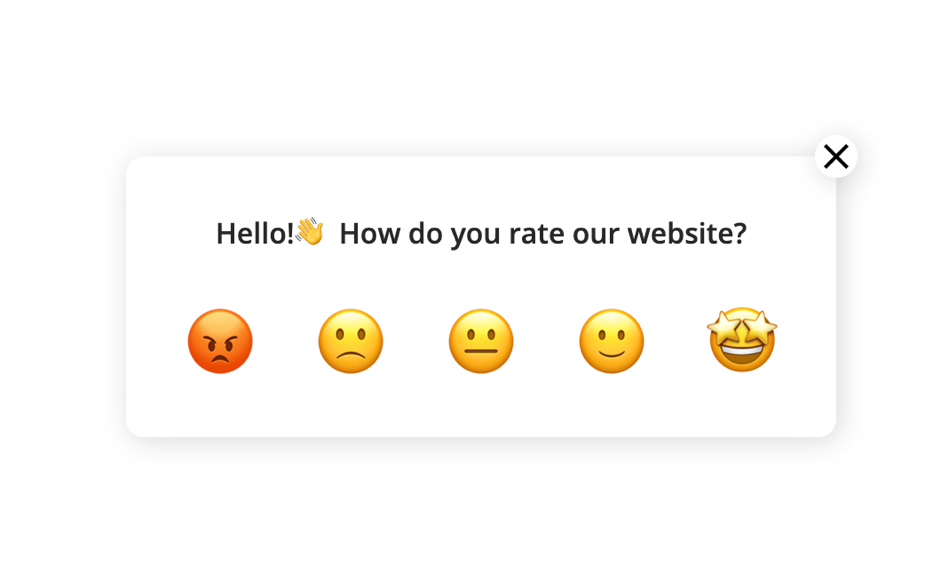 Feedback Button – smiley scale question