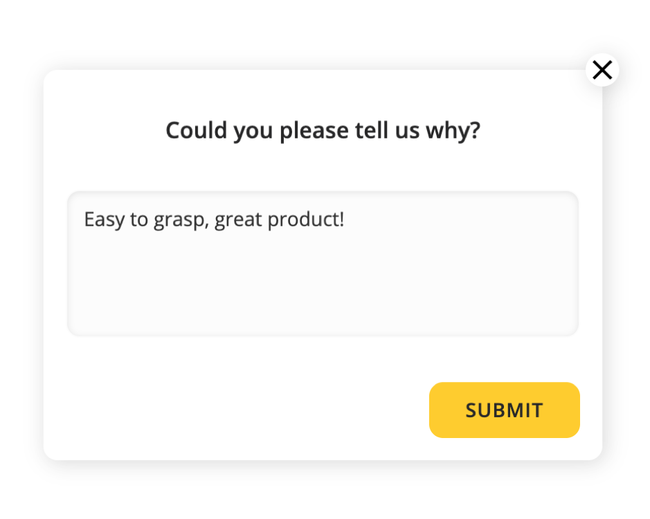 Feedback Button – text question