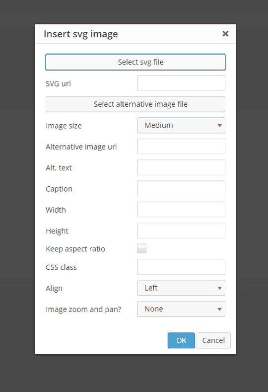 Select your svg file and options via an easy menu.
