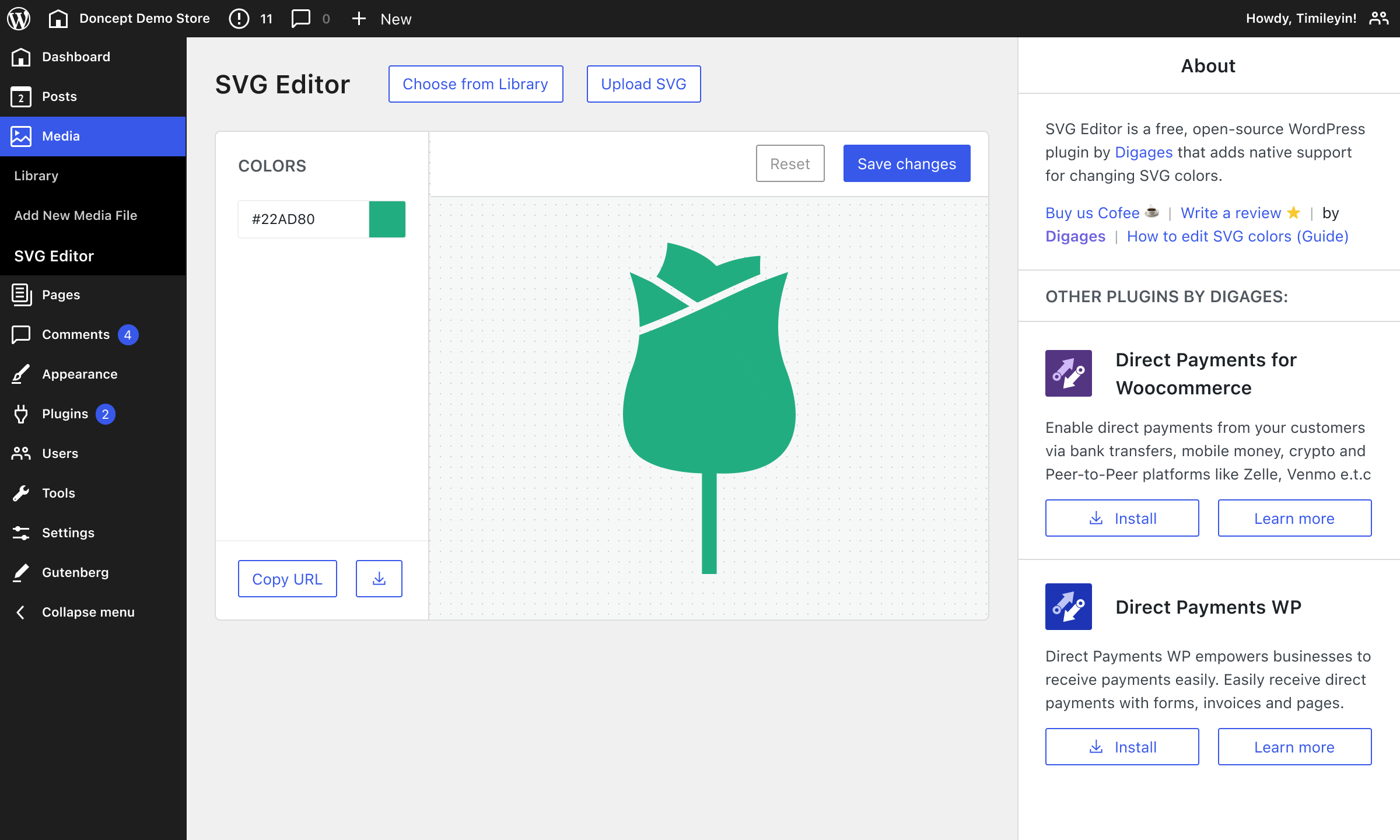 Editing an icon in SVG Editor