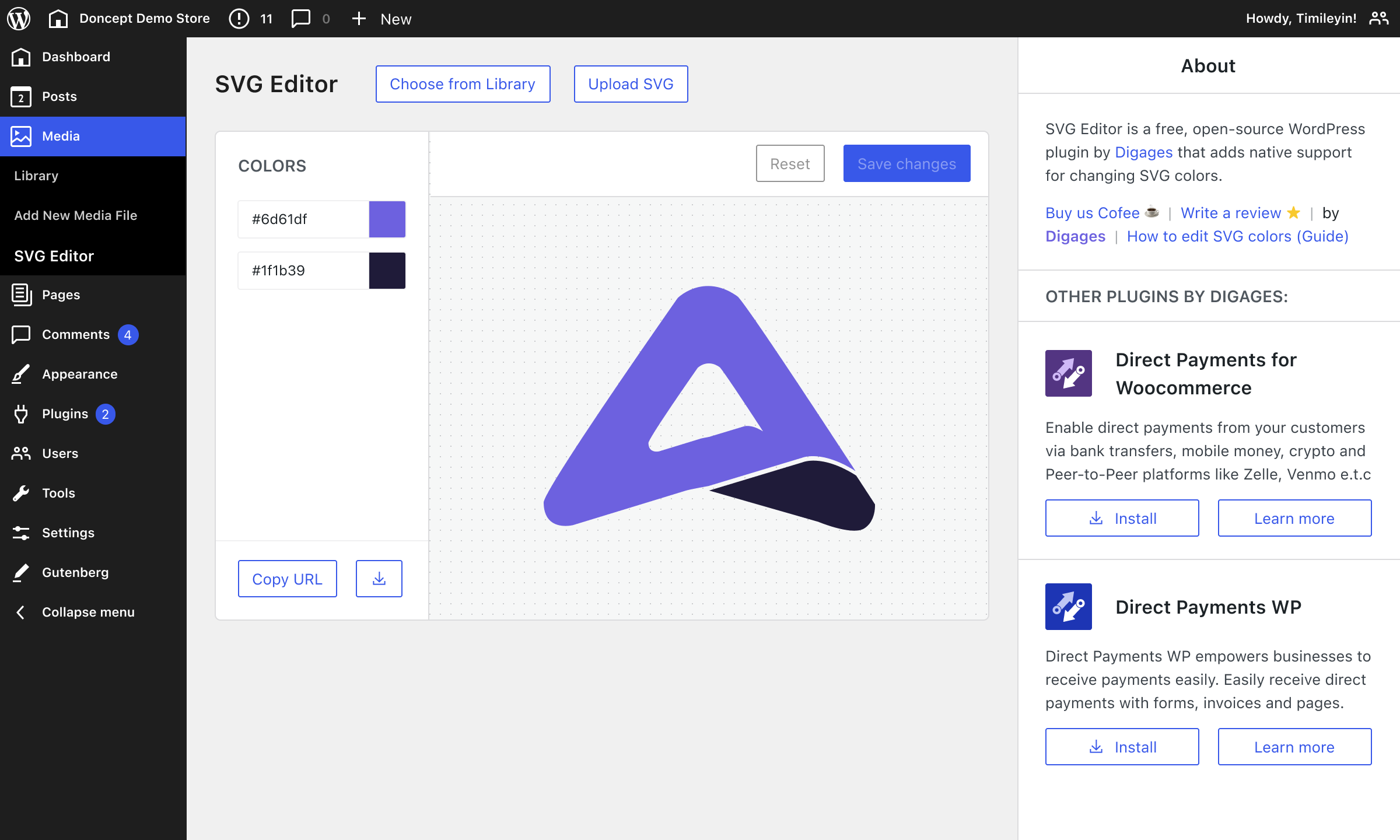 Customizing the Digages logo