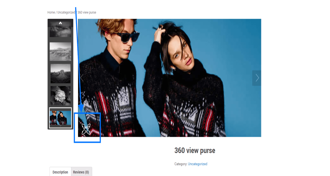 SWE Product 360 Degree image rotation popup