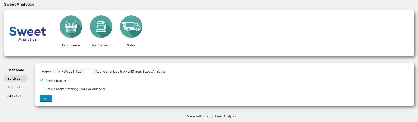Settings section