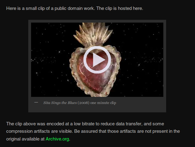 The appearance of video placed by SWFPut (Twentyeleven theme