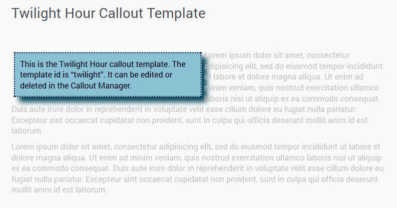 The "twilight" callout template