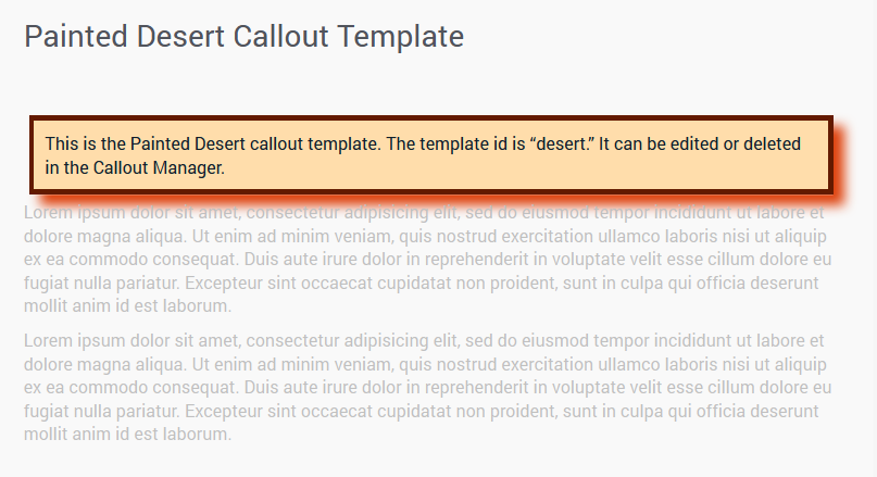 The "desert" callout template