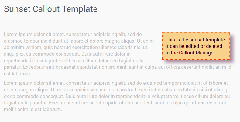 The "sunset" callout template
