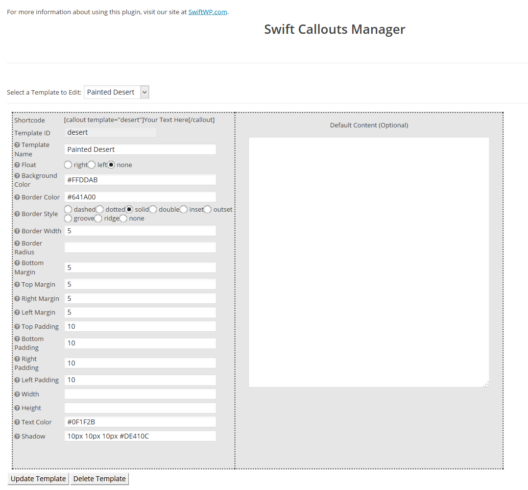 The Callouts Manager allows you to create and edit templates to use for your callouts.
