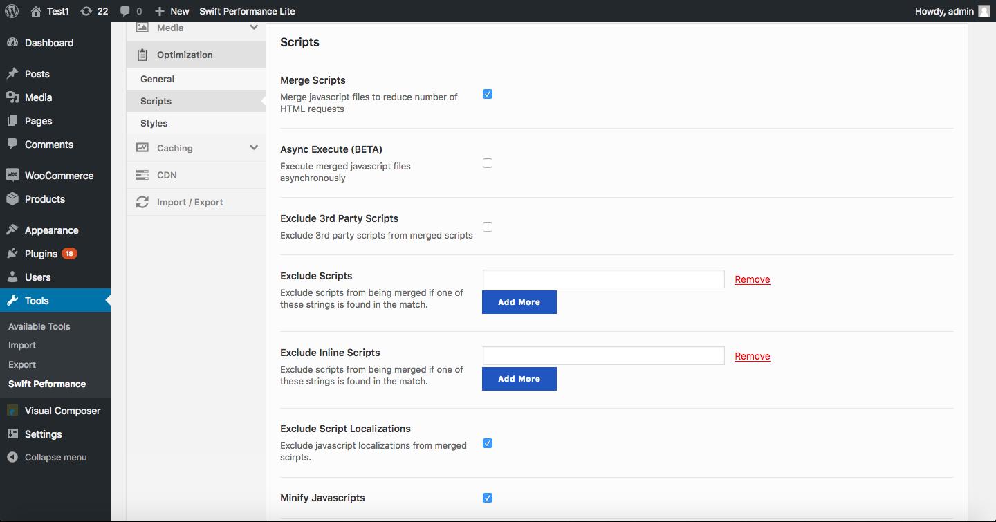 Settings Panel