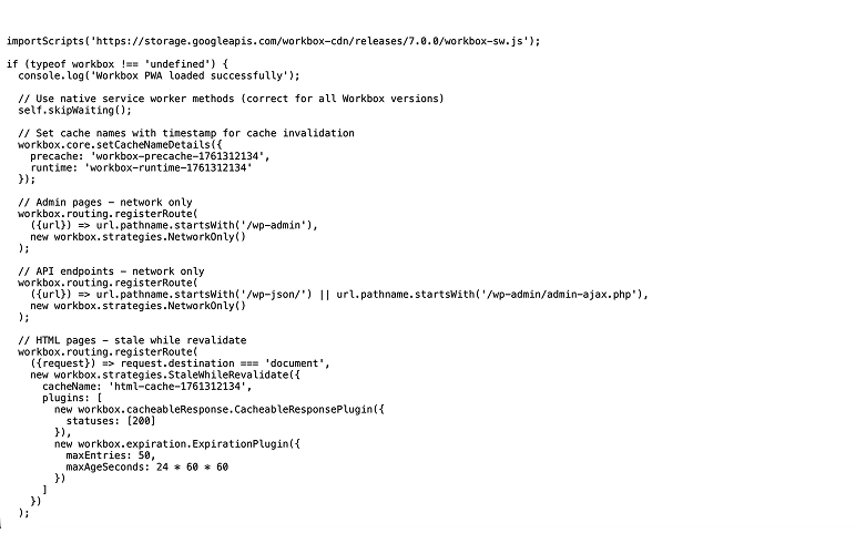 Service worker registration