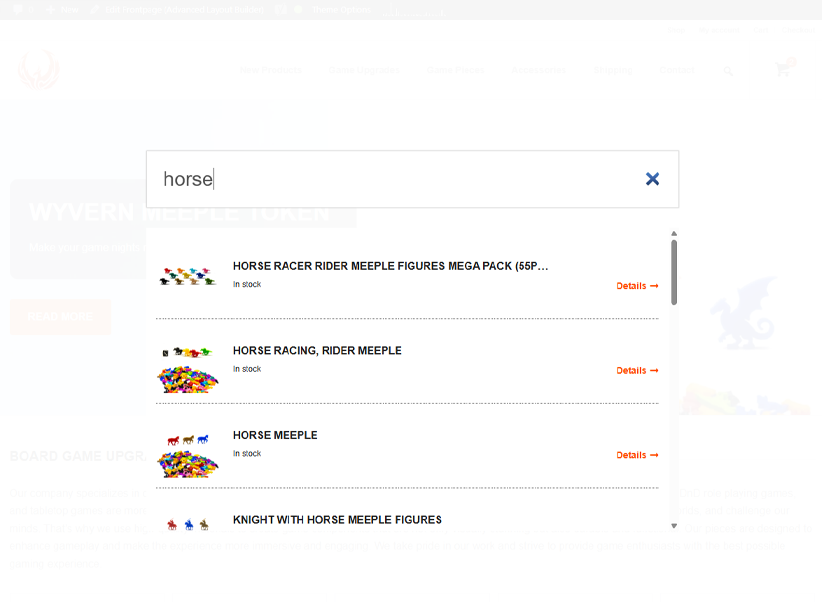 Desktop search modal