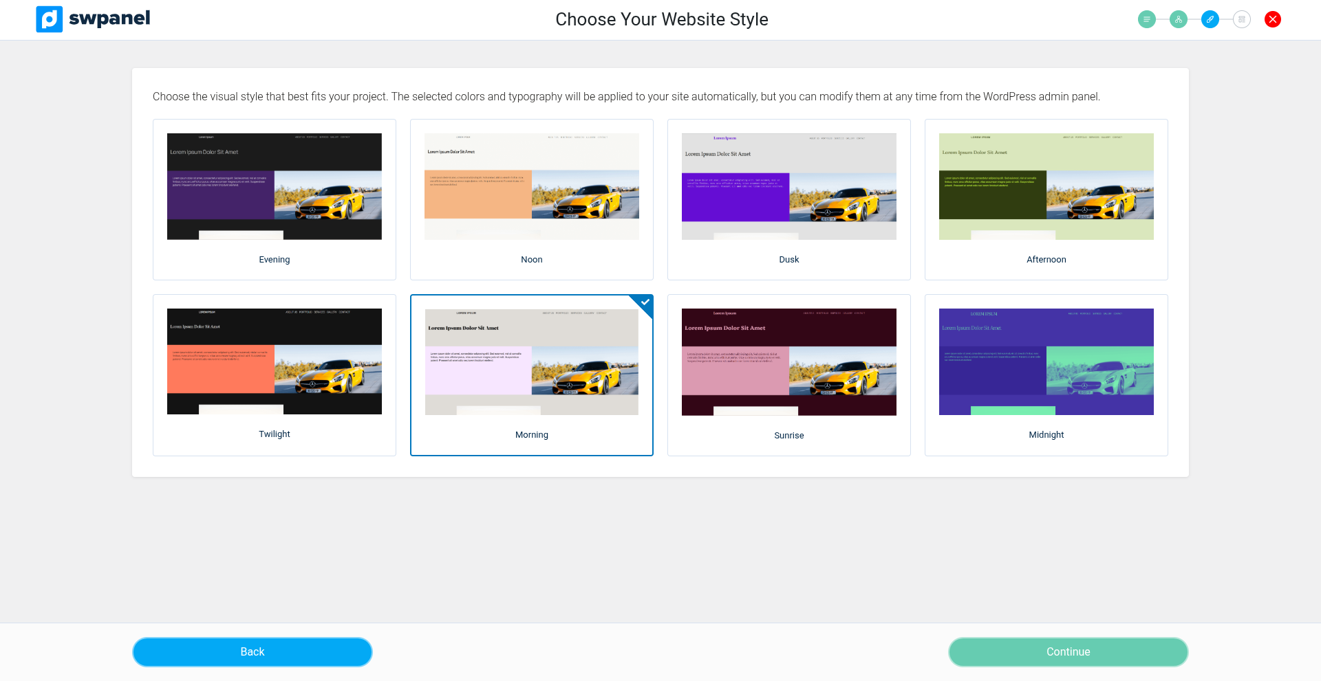 Choose the visual style, colors, and design preferences.