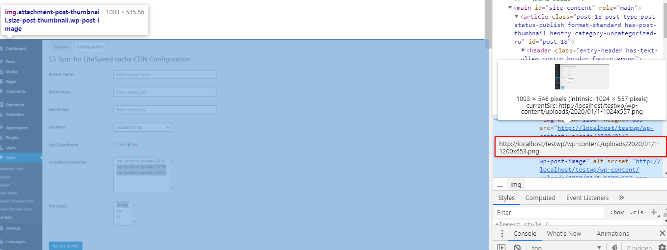 Src attribute of your images and the other media files depends on the "Use Cloudfront" settings in plugin. In case you do not activate this option, your images sources URLs will stay without changes.