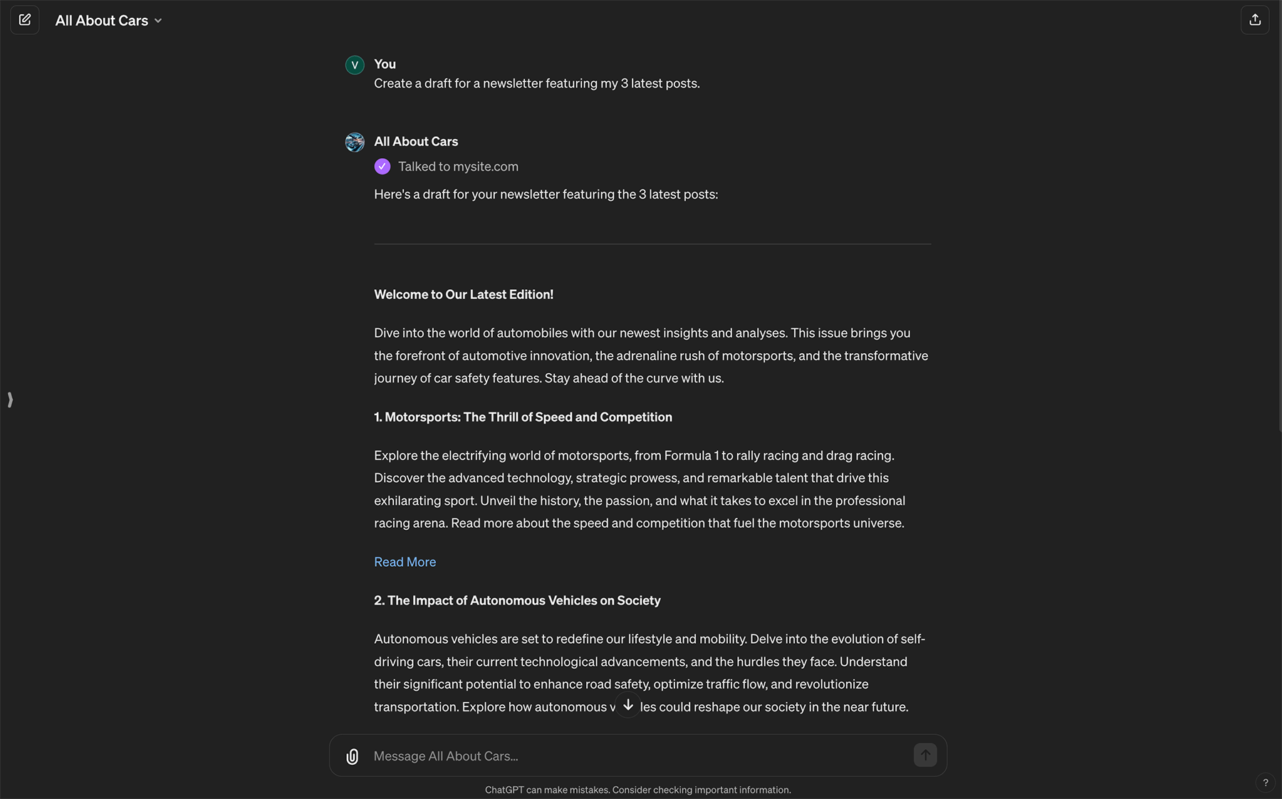 Creating a newsletter based on posts from WordPress.