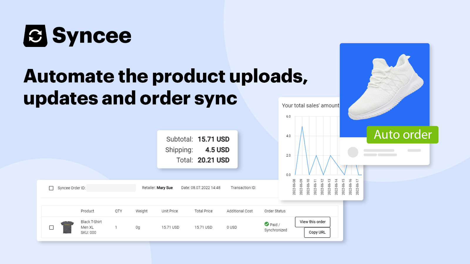 Automate the product updates and order sync
