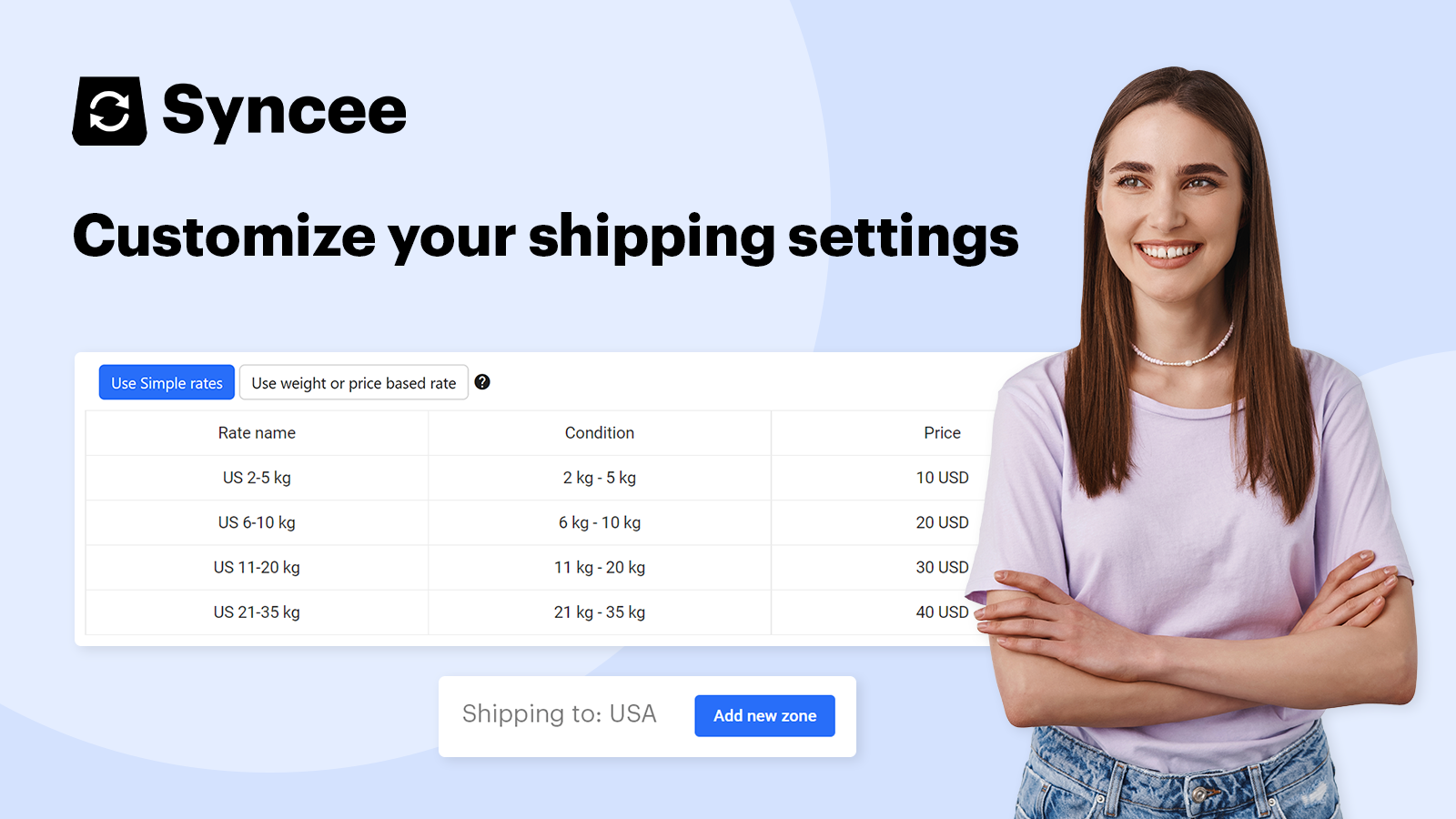 Customize shipping conditions