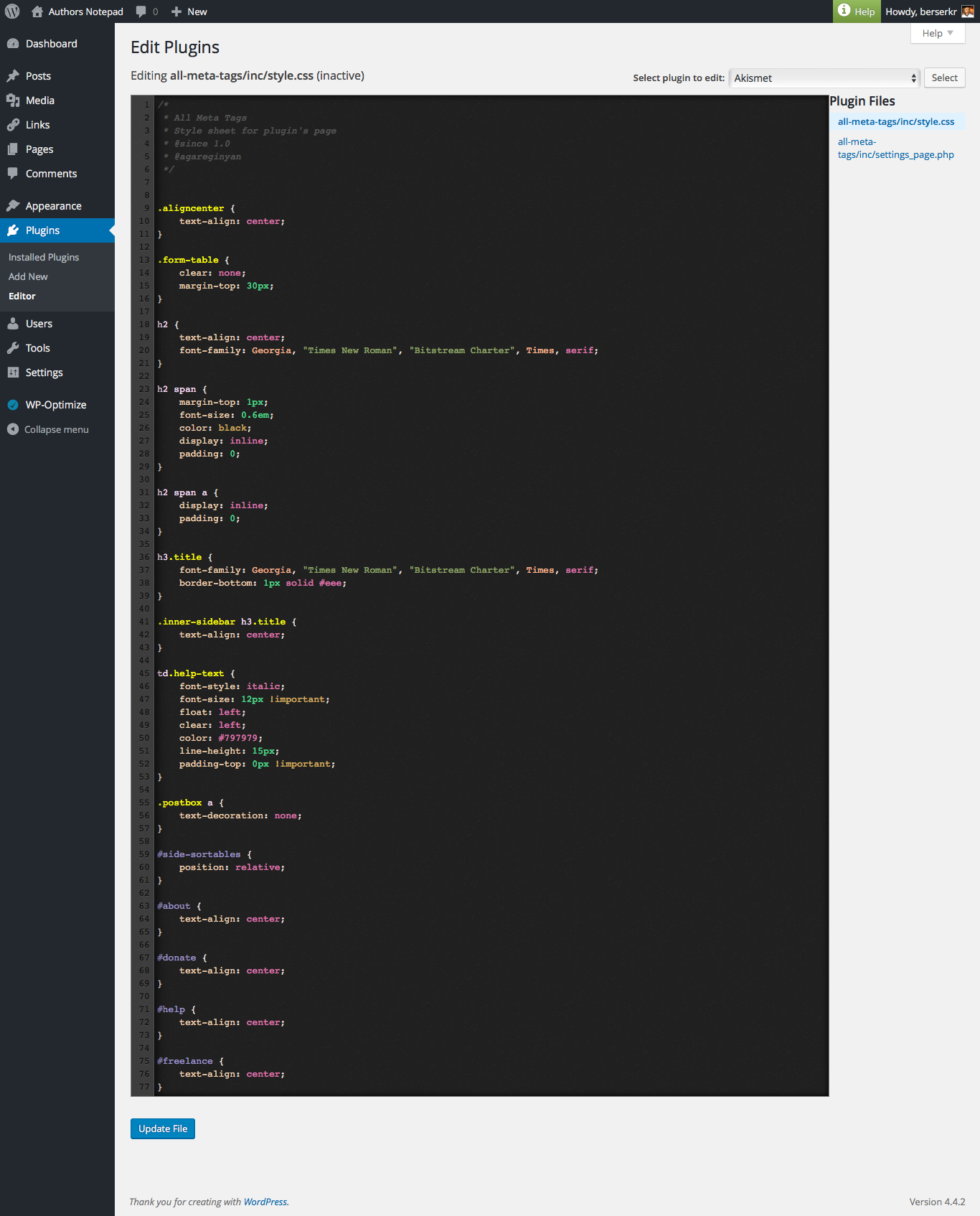 Theme Editor that provided by this plugin (color theme: ambiance).