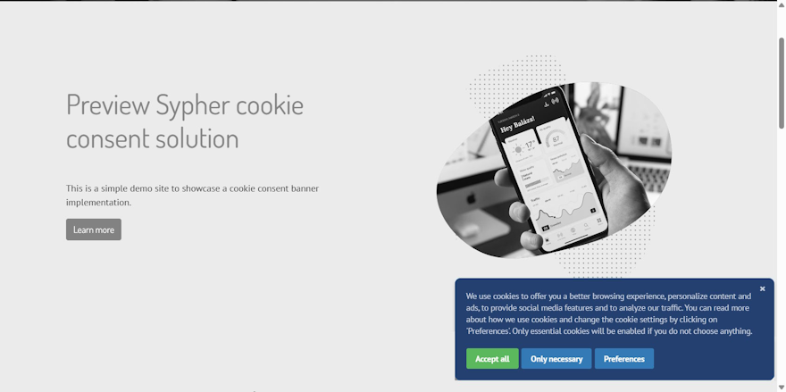 Modal dialog - Lower right corner