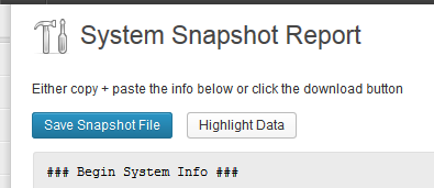 The buttons for processing the data