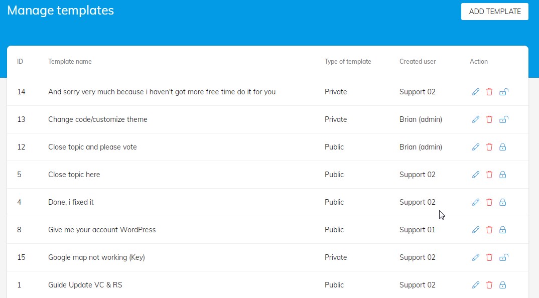 Submit Ticket System Options: Footer Settings.