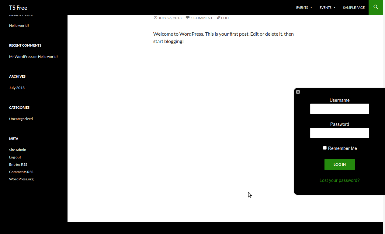 Front End View of tab slide in "Tab Image Mode"