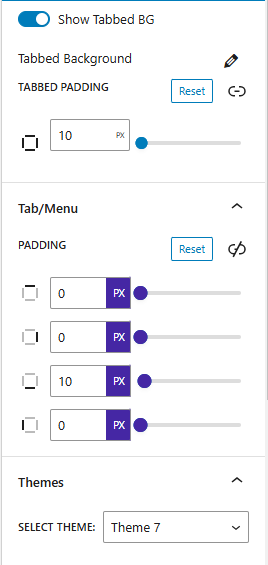 Tabbed Settings