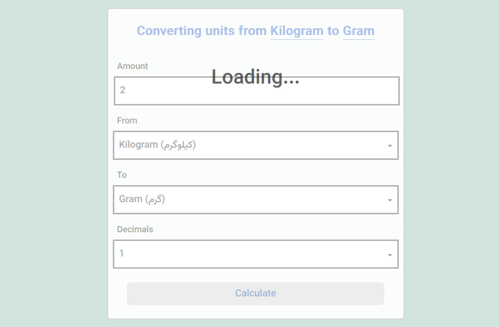Here the **loading state** of the form has been shown.