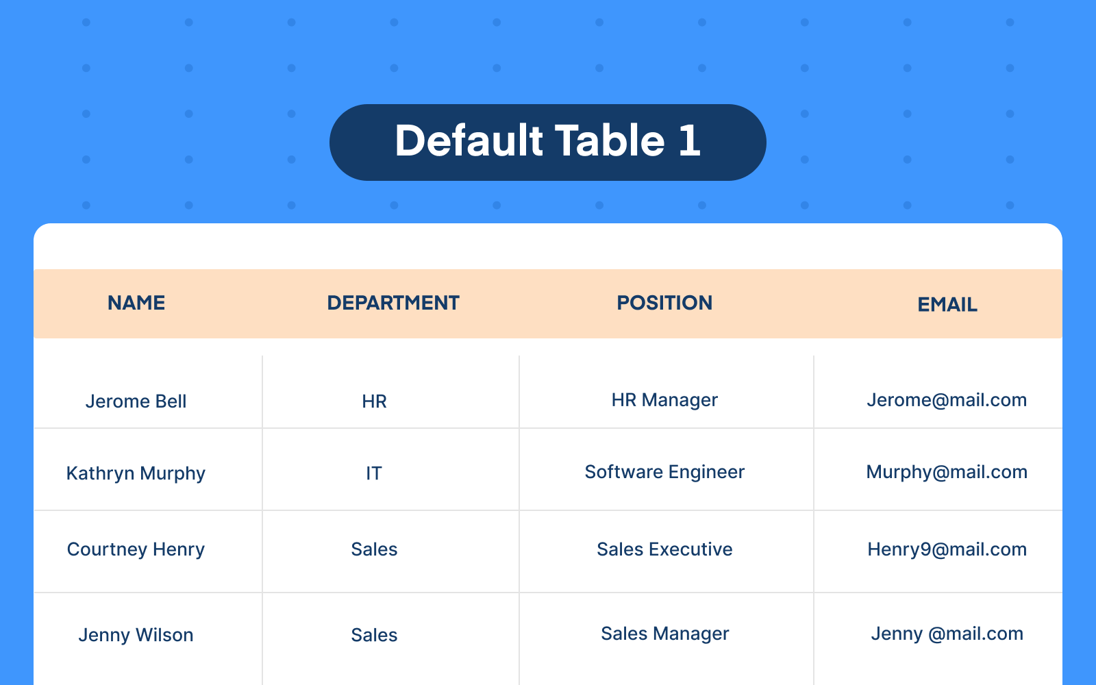 Rounded dark table