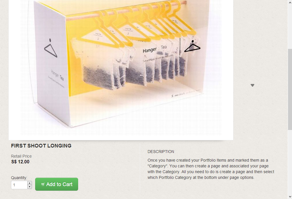 What the product details looks like.