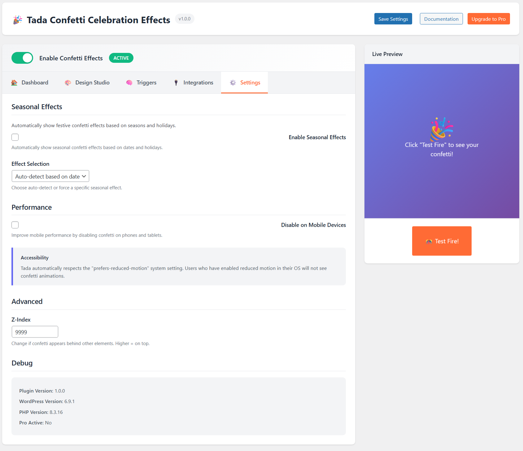 Shortcode usage panel