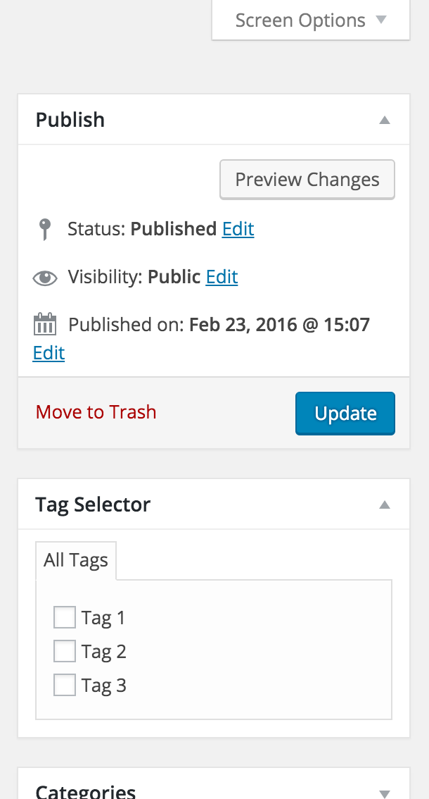 The Tag Selector meta box.